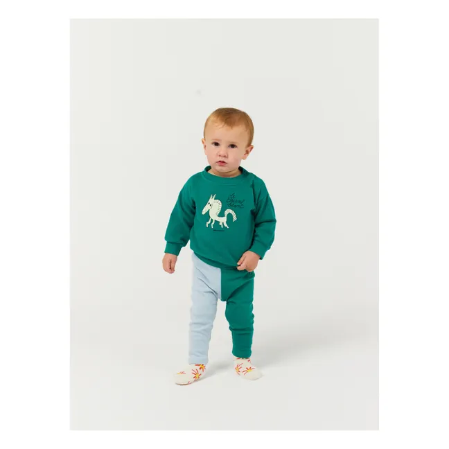 Exklusiv bei Bobo Choses x Smallable - Sweatshirt aus Bio-Baumwolle Pferd Baby | Grün