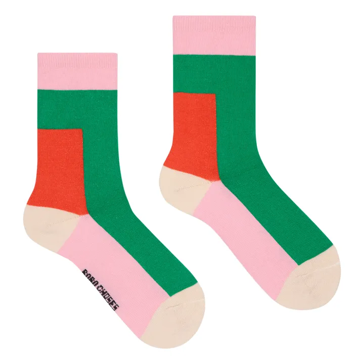 Exclusivo de Bobo Choses x Smallable - Calcetines Color Block | Verde- Imagen del producto n°0