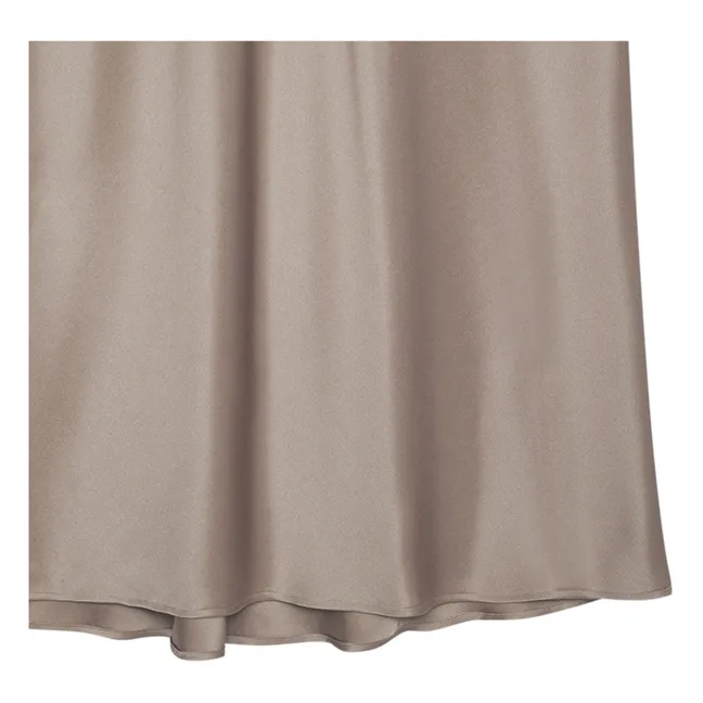 Long Silk Bar Skirt | Taupe brown