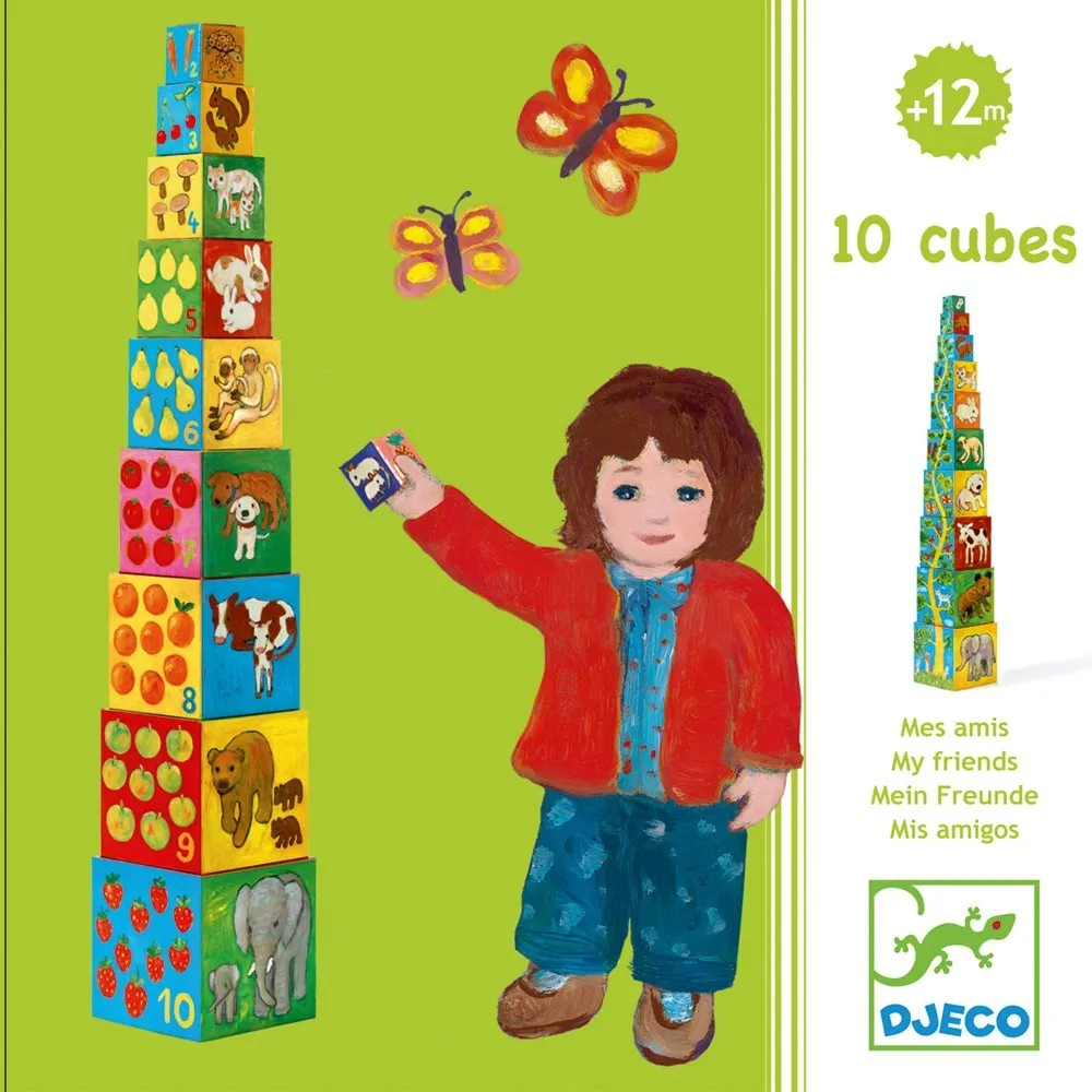 Djeco Multicoloured My Friends Blocks
