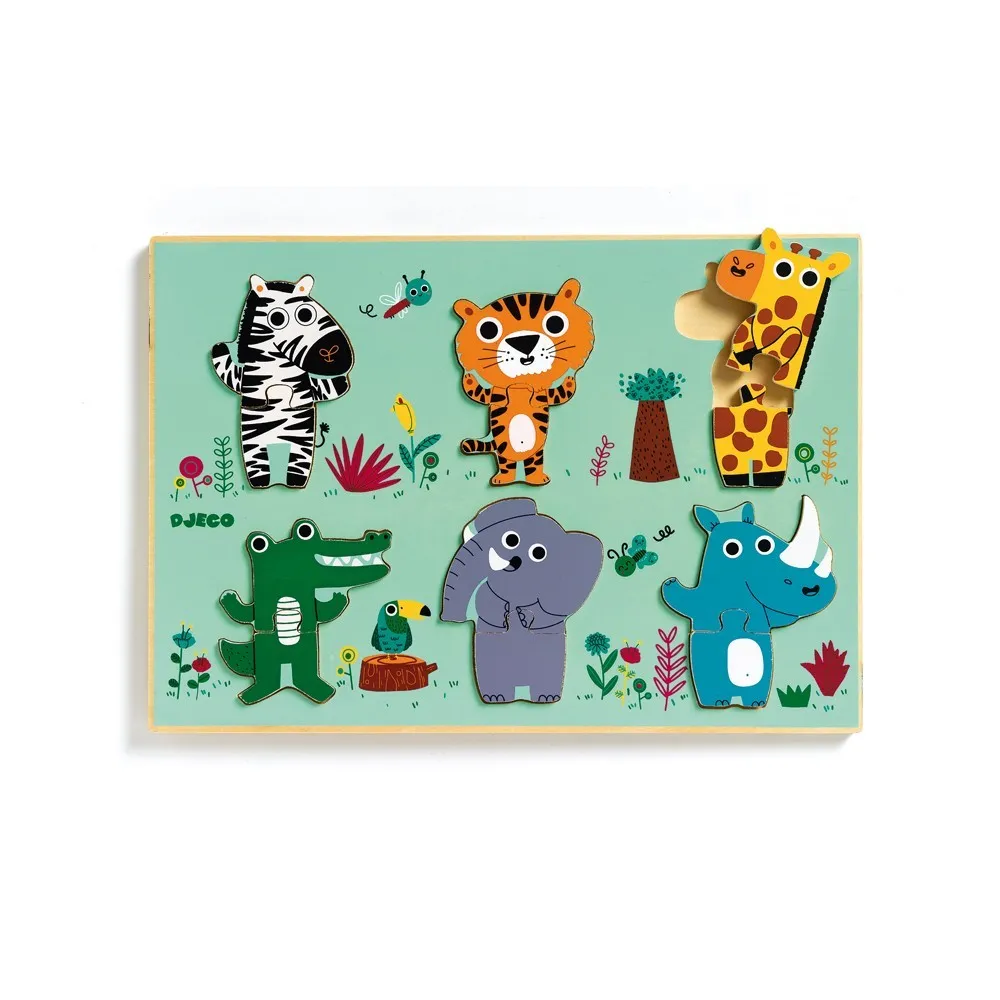 Djeco Multicoloured Coucou - Croco Puzzle