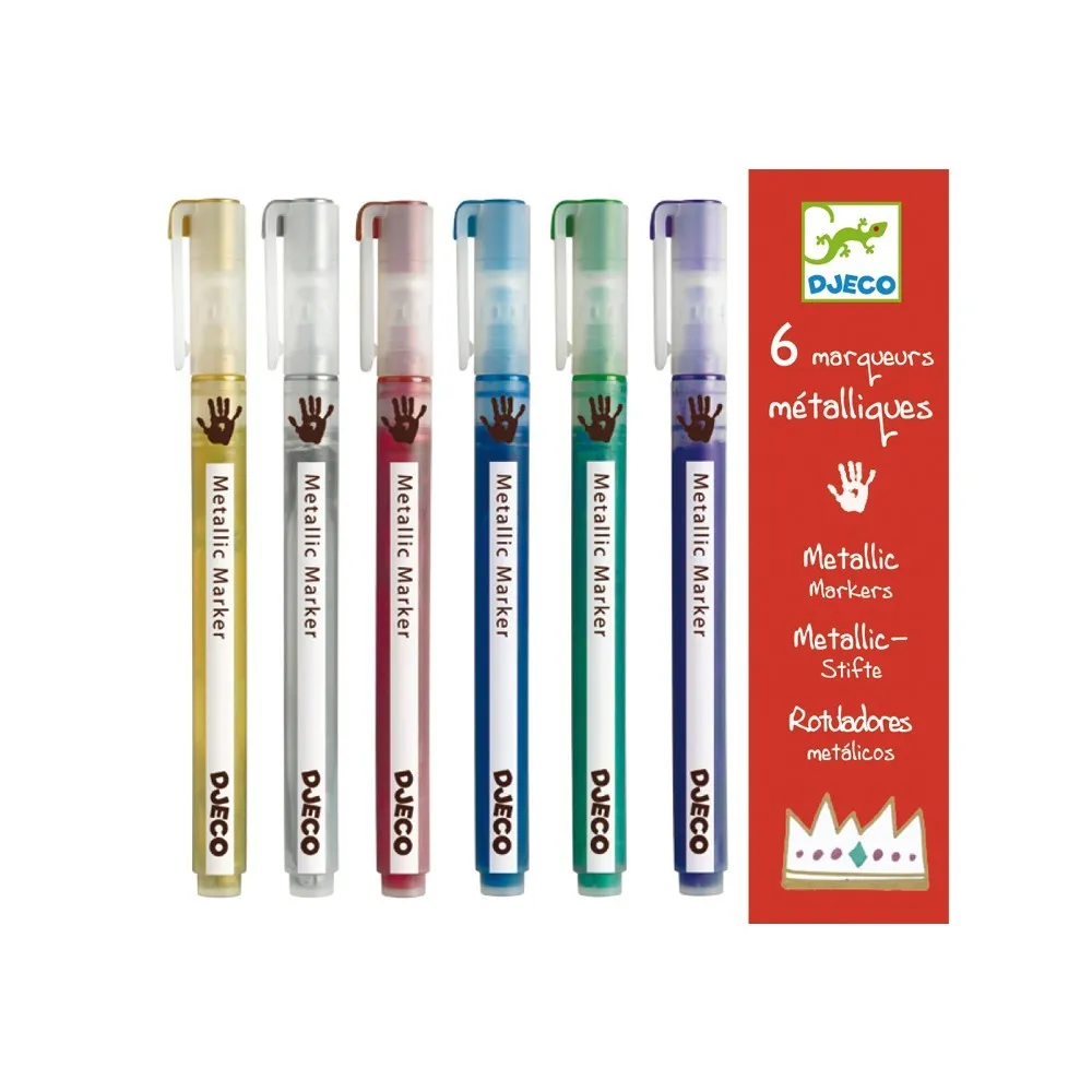 Djeco Multicoloured 6 Metallic Markers