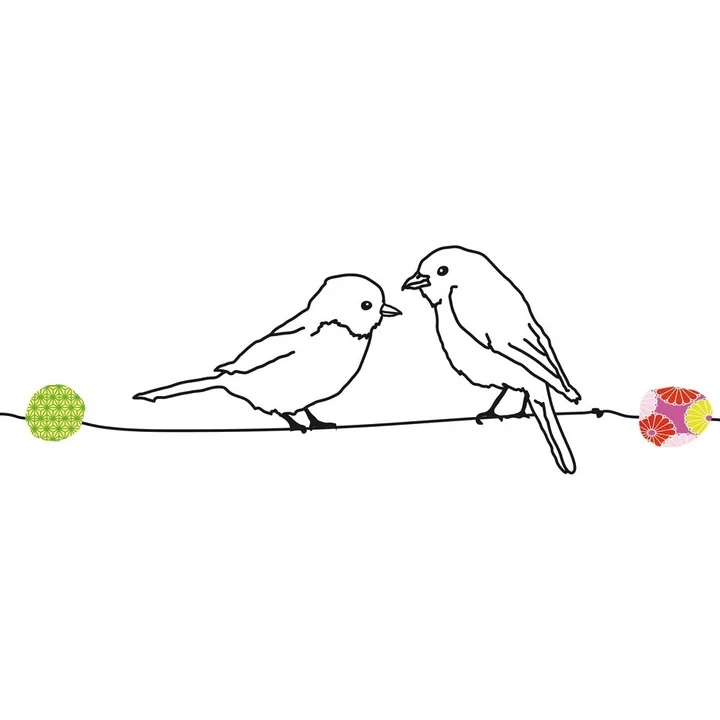 Sticker frise perles et oiseaux- Image produit n°1