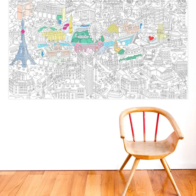 Póster gigante para colorear París