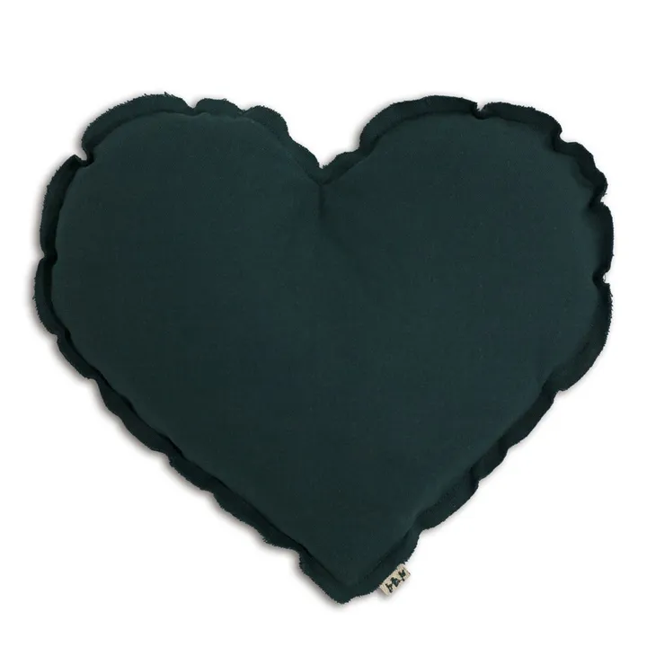Heart cushion | Teal Blue S022- Product image n°0
