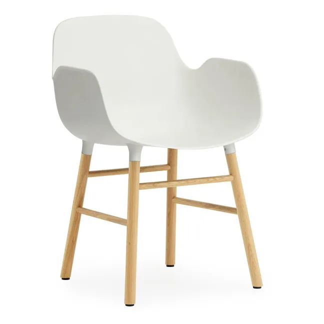 Form Chair with Armrests | White
