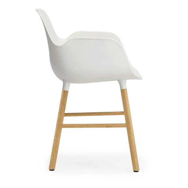 Stuhl mit Armlehnen Form  | Weiß