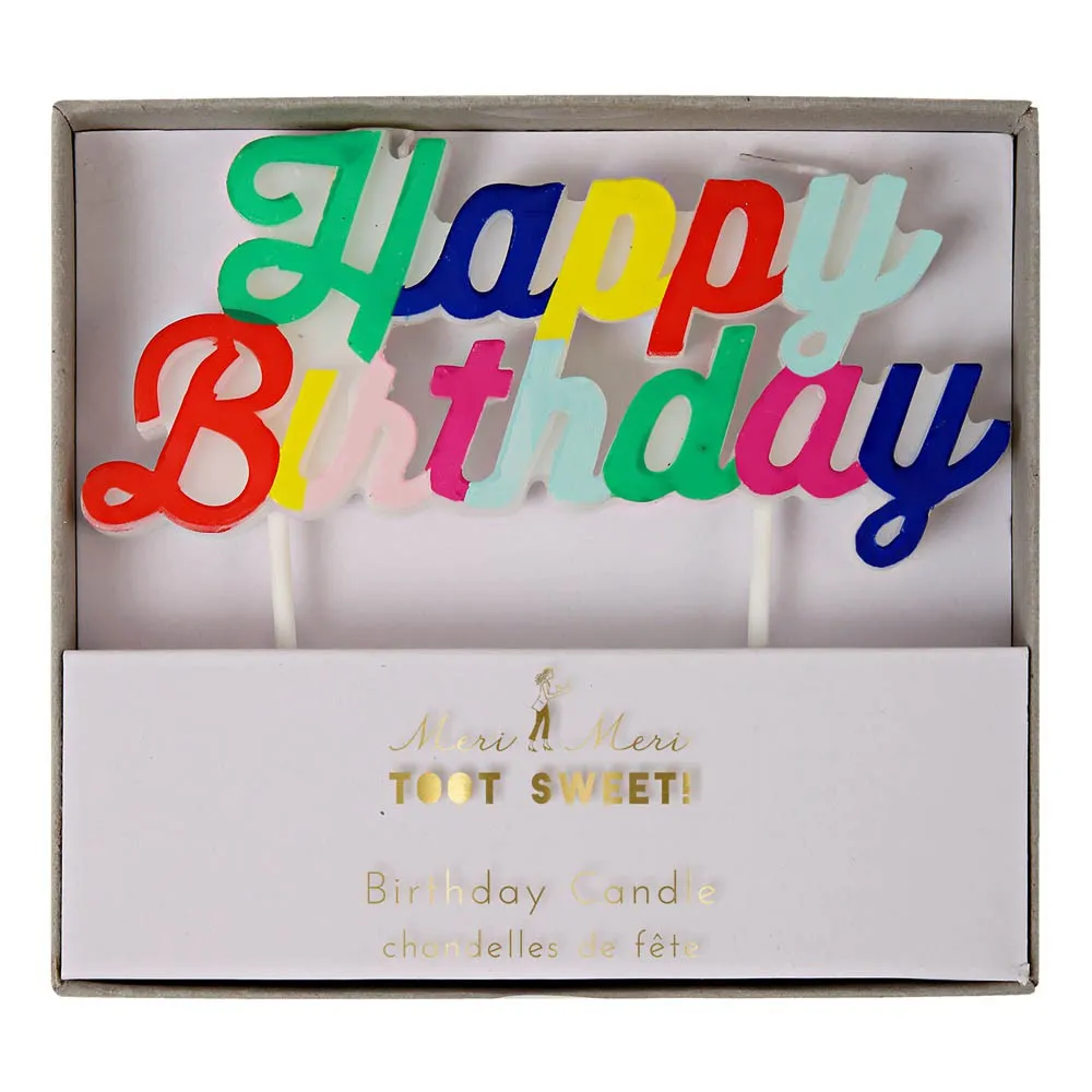 Meri Meri Multicoloured Happy Birthday Candle