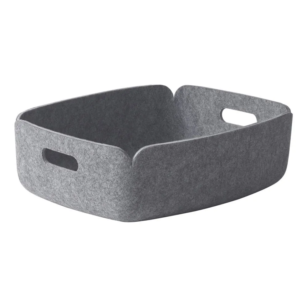 Muuto Grey Restore Shallow Storage Basket