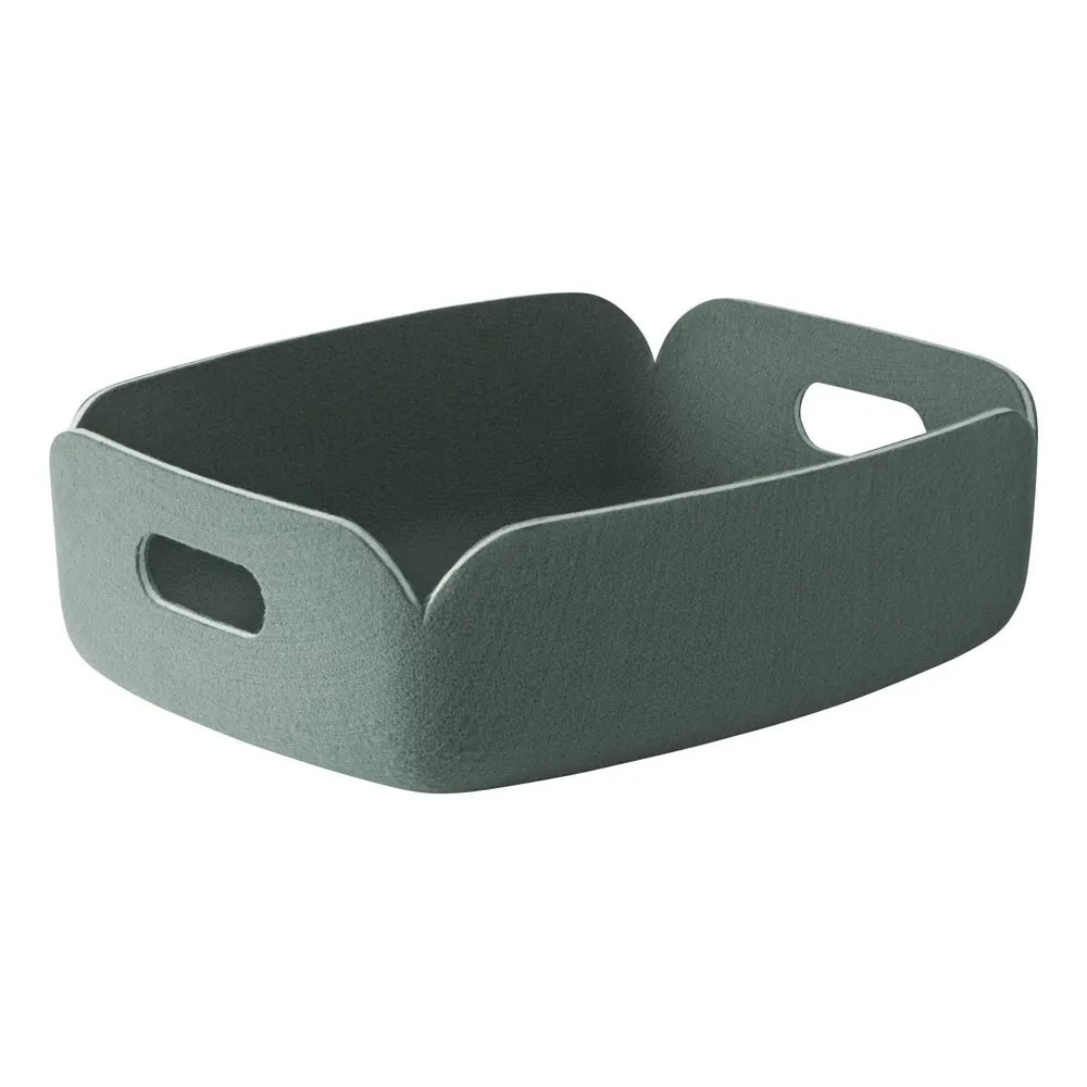 Muuto Almond Green Flat Storage Basket Restore