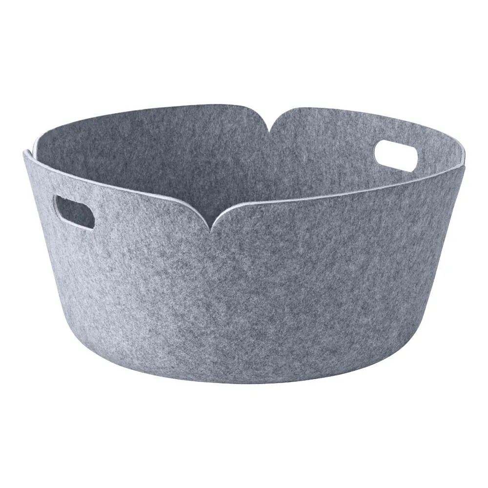 Muuto Grey Flat Storage Basket Restore