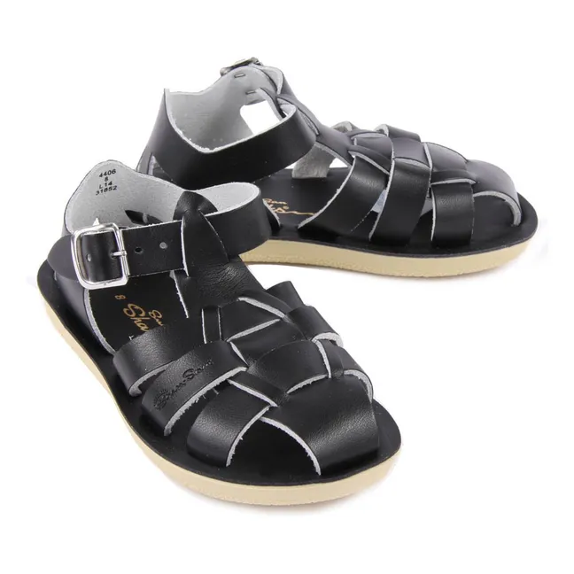 Shark Leather Waterproof Sandals | Black