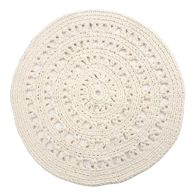 Crochet Round Rug | Ecru