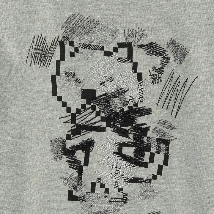 Sweat Cropped Tigre Calvi | Gris chiné- Image produit n°1
