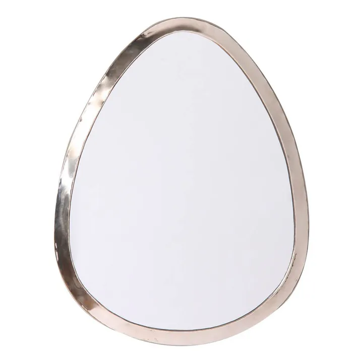 Egg-Shaped Nickel Silver Mirror - 40 x 30 cm - Product image n°0