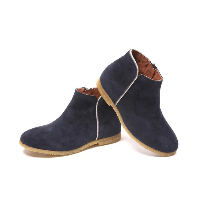 Ida Boots with Silver Trim Detail | Navy blue- Product image n°1