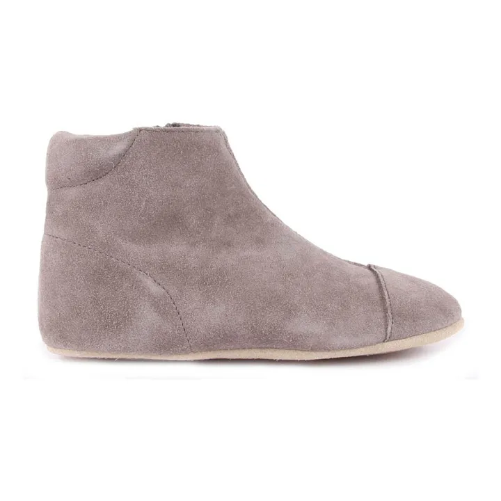 Suede Slippers with Zip | Grey- Product image n°0