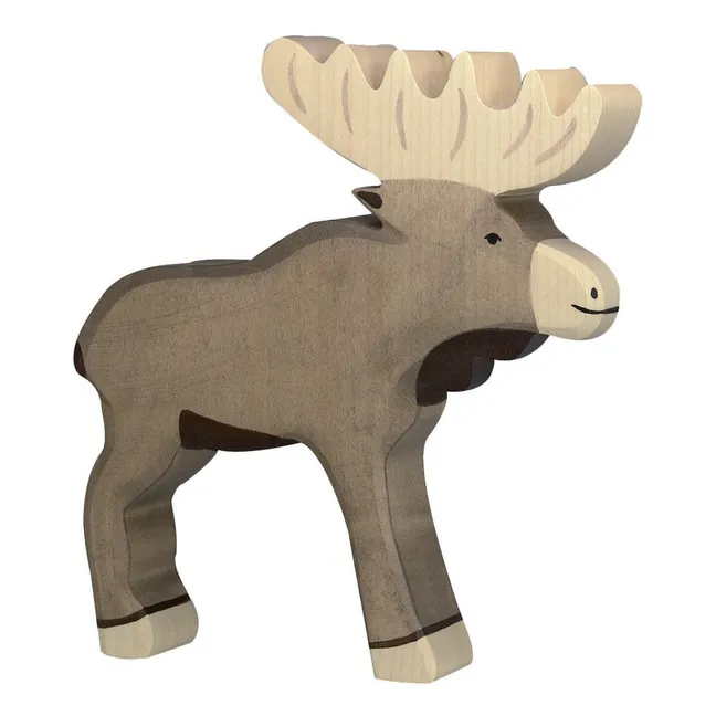 Figurín de madera reno