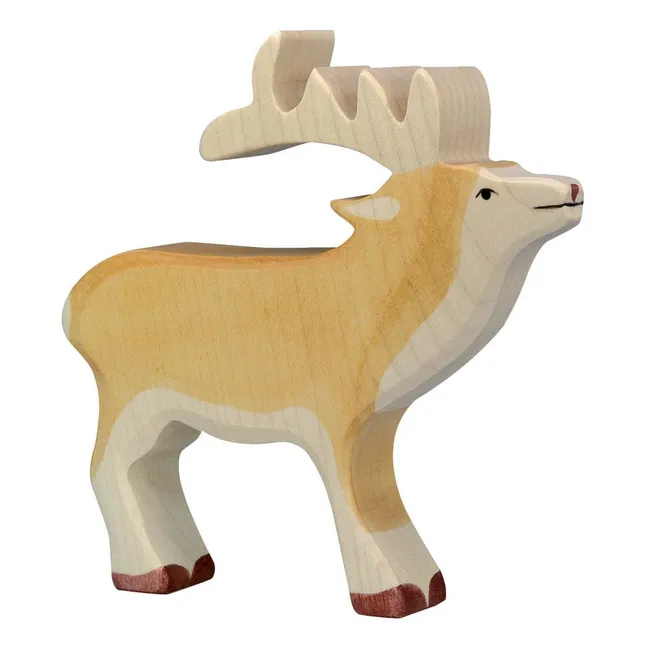 Figurín de madera ciervo