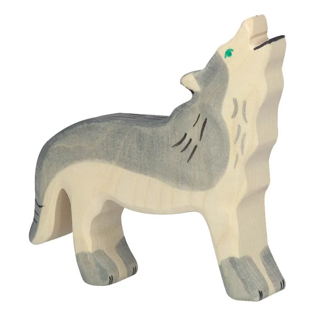 Figurine en bois loup