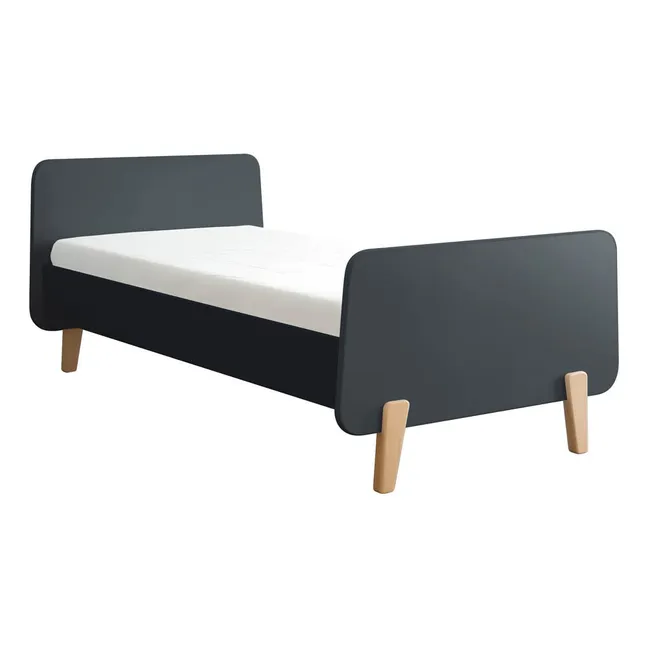 Natural Wood MM Footed Bed | Carbon