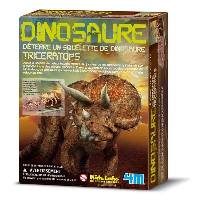 Kit destierra tu dinosaurio Triceratops