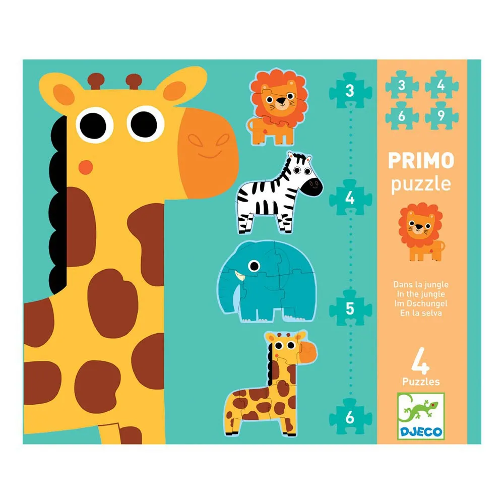 Djeco Multicoloured In The Jungle Primo Puzzle