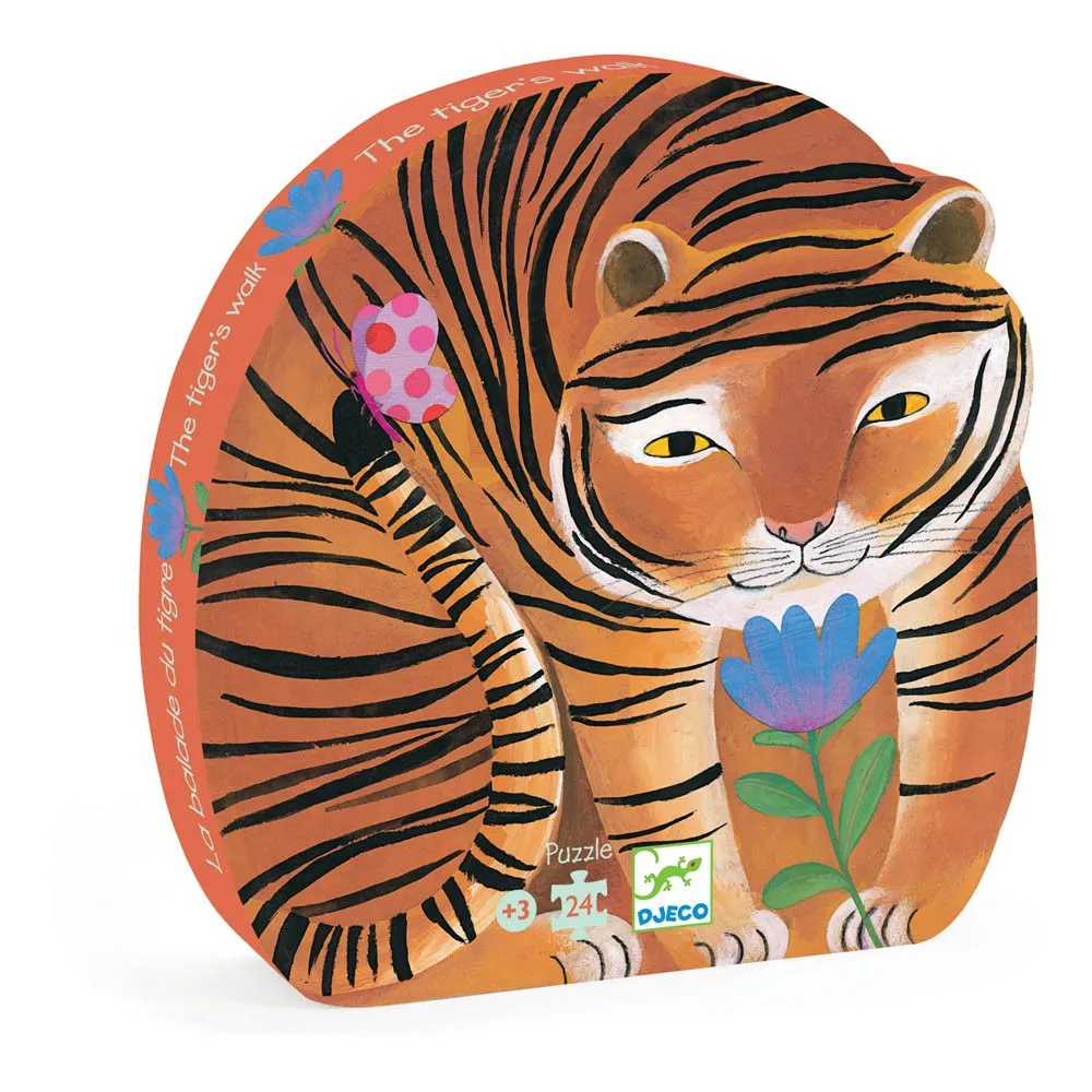 Djeco Multicoloured Tiger Walk 24 Piece Puzzle