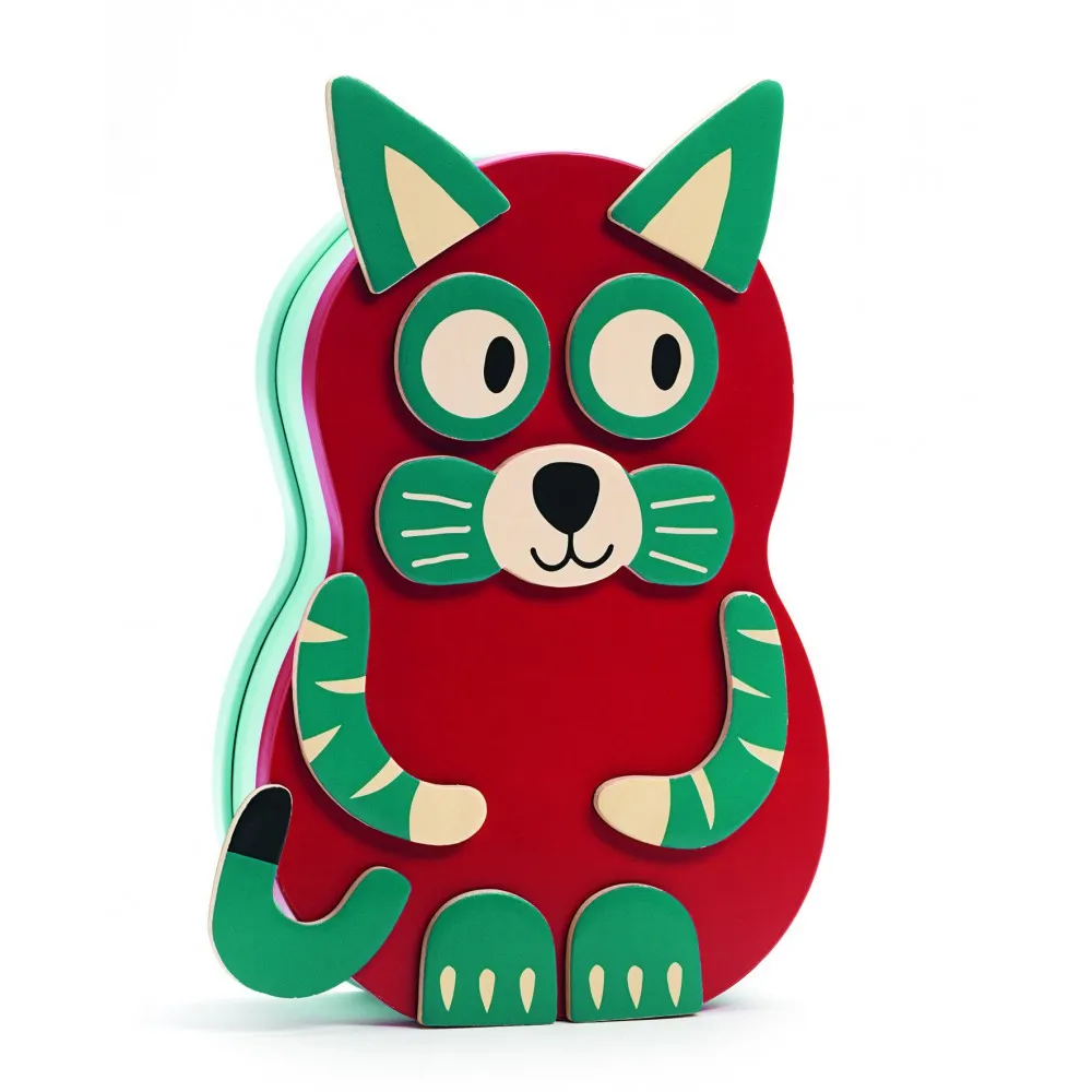 Djeco Multicoloured Animo Wooden Magnet Game