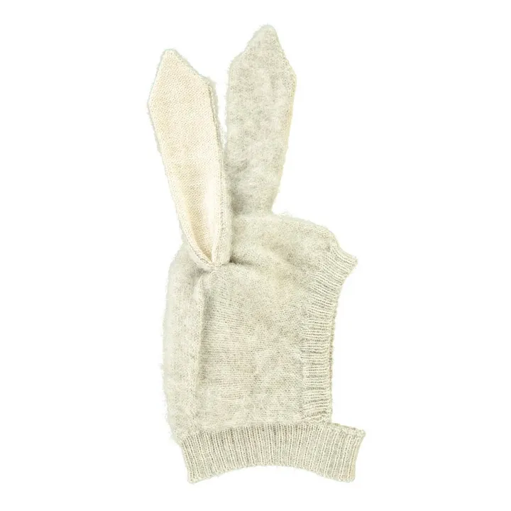 Baby-Kapuzenmütze Kaninchen aus Alpaka | Grau- Produktbild Nr. 2