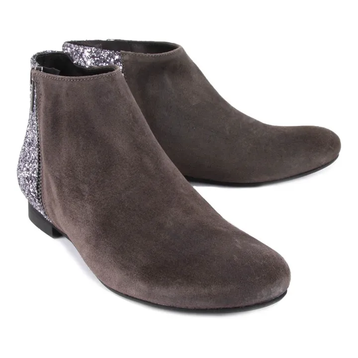 Jenifer Suede and Sequin Back Boots with Zip | Charcoal grey- Product image n°1