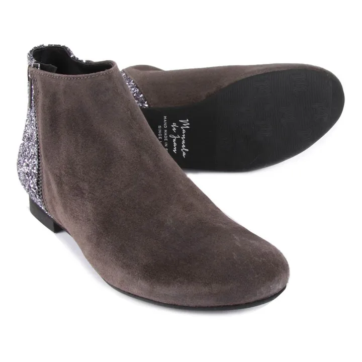 Jenifer Suede and Sequin Back Boots with Zip | Charcoal grey- Product image n°2
