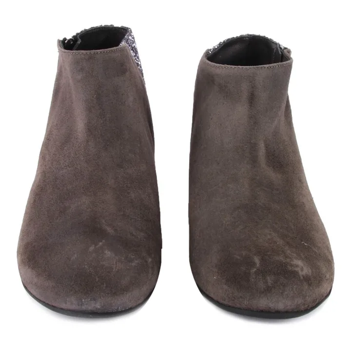 Jenifer Suede and Sequin Back Boots with Zip | Charcoal grey- Product image n°3