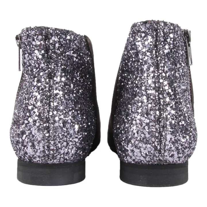 Jenifer Suede and Sequin Back Boots with Zip | Charcoal grey- Product image n°4
