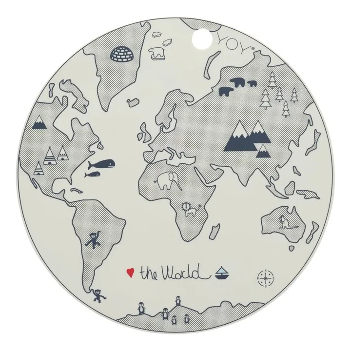 Earth Children's Placemat | Grey- Product image n°0