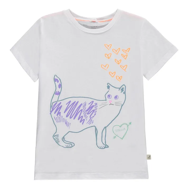 Exklusiv Stella McCartney x Smallable – T-Shirt Katze | Weiß- Produktbild Nr. 0
