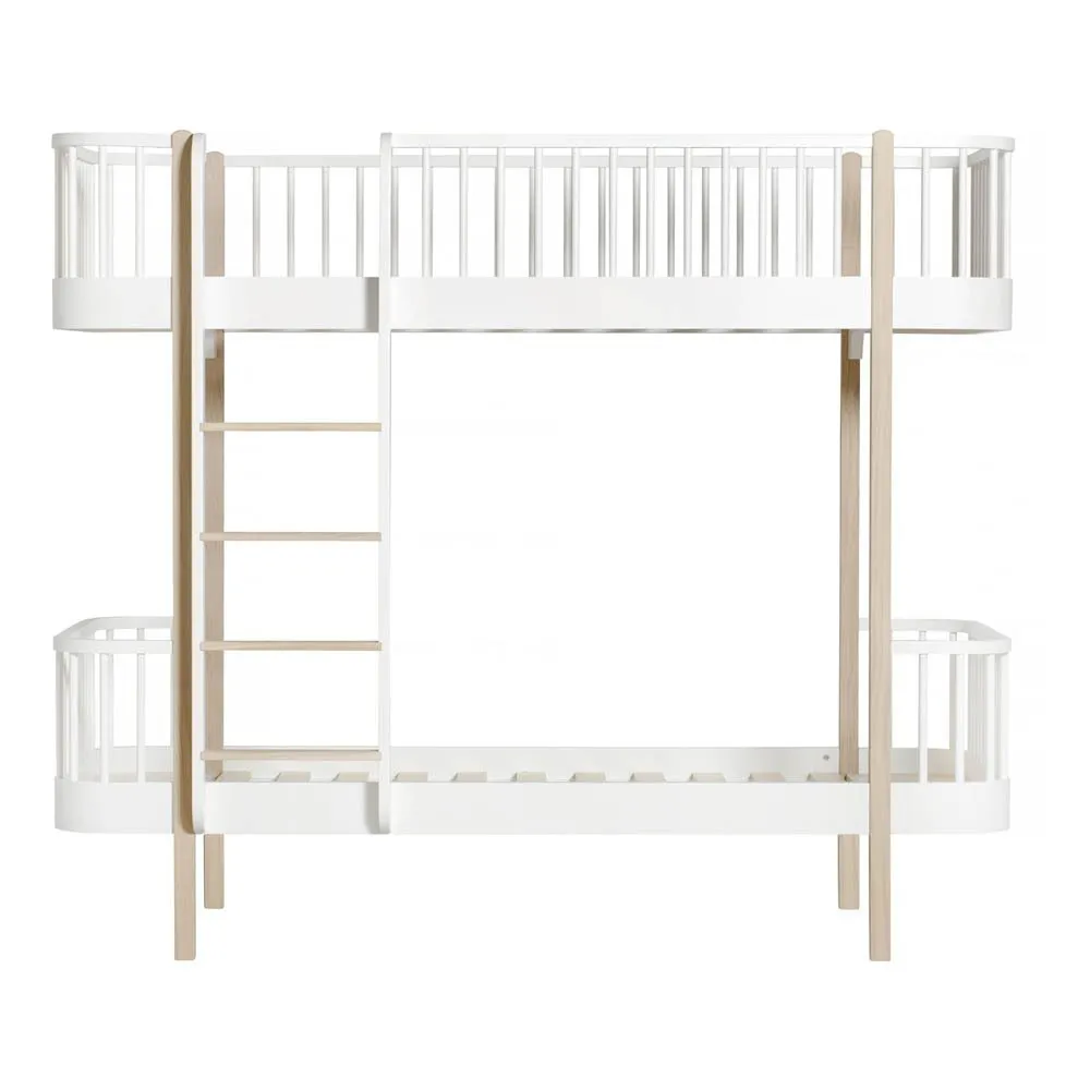 Oliver Furniture Natural Oak Bunkbed Wood With Front Ladder 90X200cm