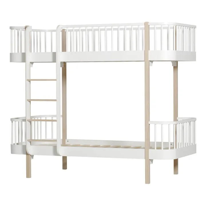 Oak Bunkbed Wood with Front Ladder 90x200cm- Product image n°2