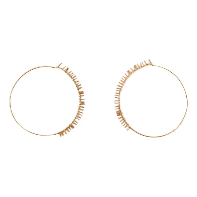 Boucles d'Oreilles Créoles Argent Doré Or Fin My Large | Doré