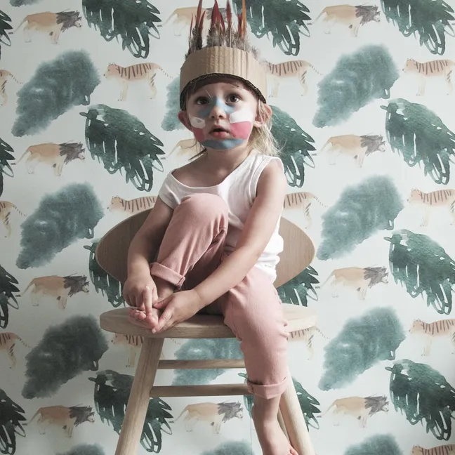 Papier-peint Safari 10x0,53 mètres | Vert