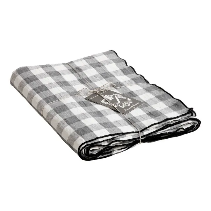 Slate Vichy Bourdon Checked Tablecloth | Vichy Ardoise- Product image n°0