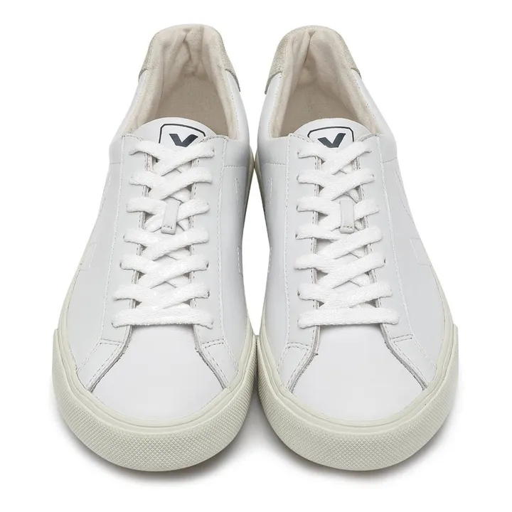 Low Esplar Leather Lace-Up Sneakers | White- Product image n°3