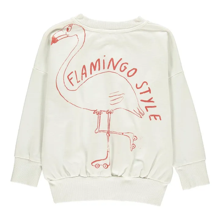 Felpa Flamingo Cotone organico | Ecru- Immagine del prodotto n°3