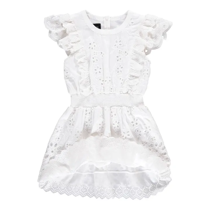 Kleid aus Baumwolle und Seide Greta  | Weiß- Produktbild Nr. 3