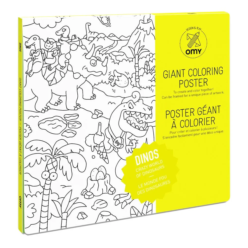 Omy White Dinos Giant Colouring Poster