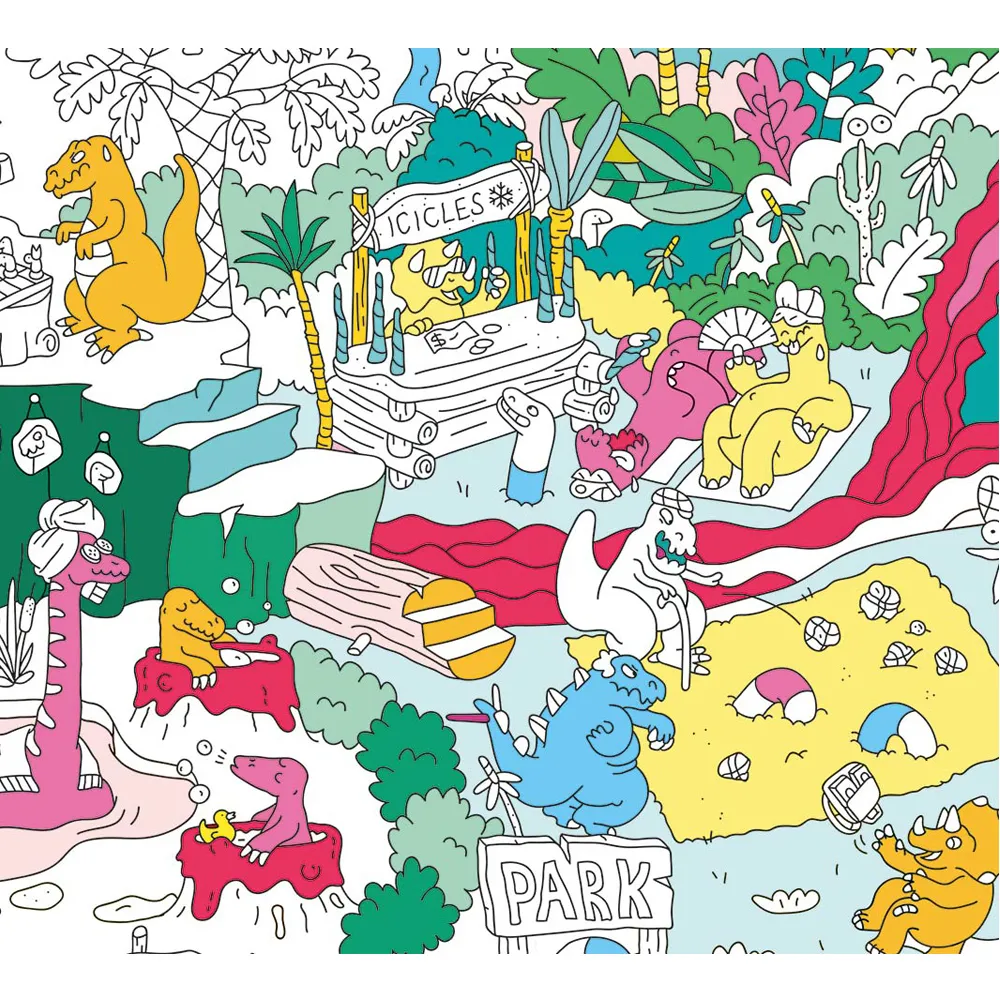 Poster géant à colorier Dinos- Image produit n°2