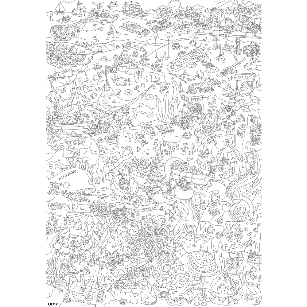 Poster géant à colorier Océan- Image produit n°2