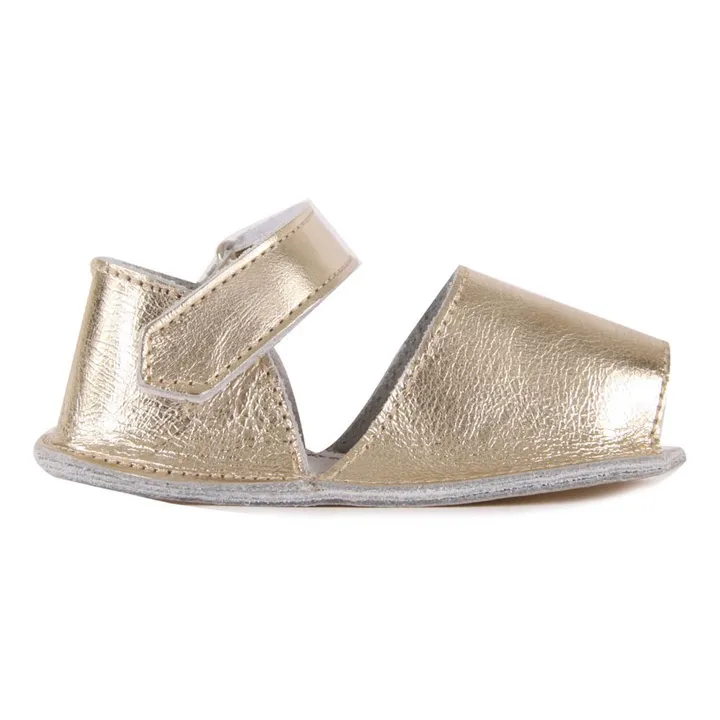 Frailera Quilted Velcro Sandals | Gold- Product image n°0