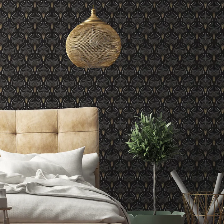 Traditional 1925 Wallpaper | Charcoal grey- Product image n°2