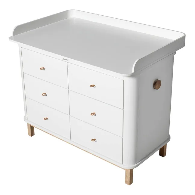 Large Changing Table Topper for 6-Drawer Dresser | White